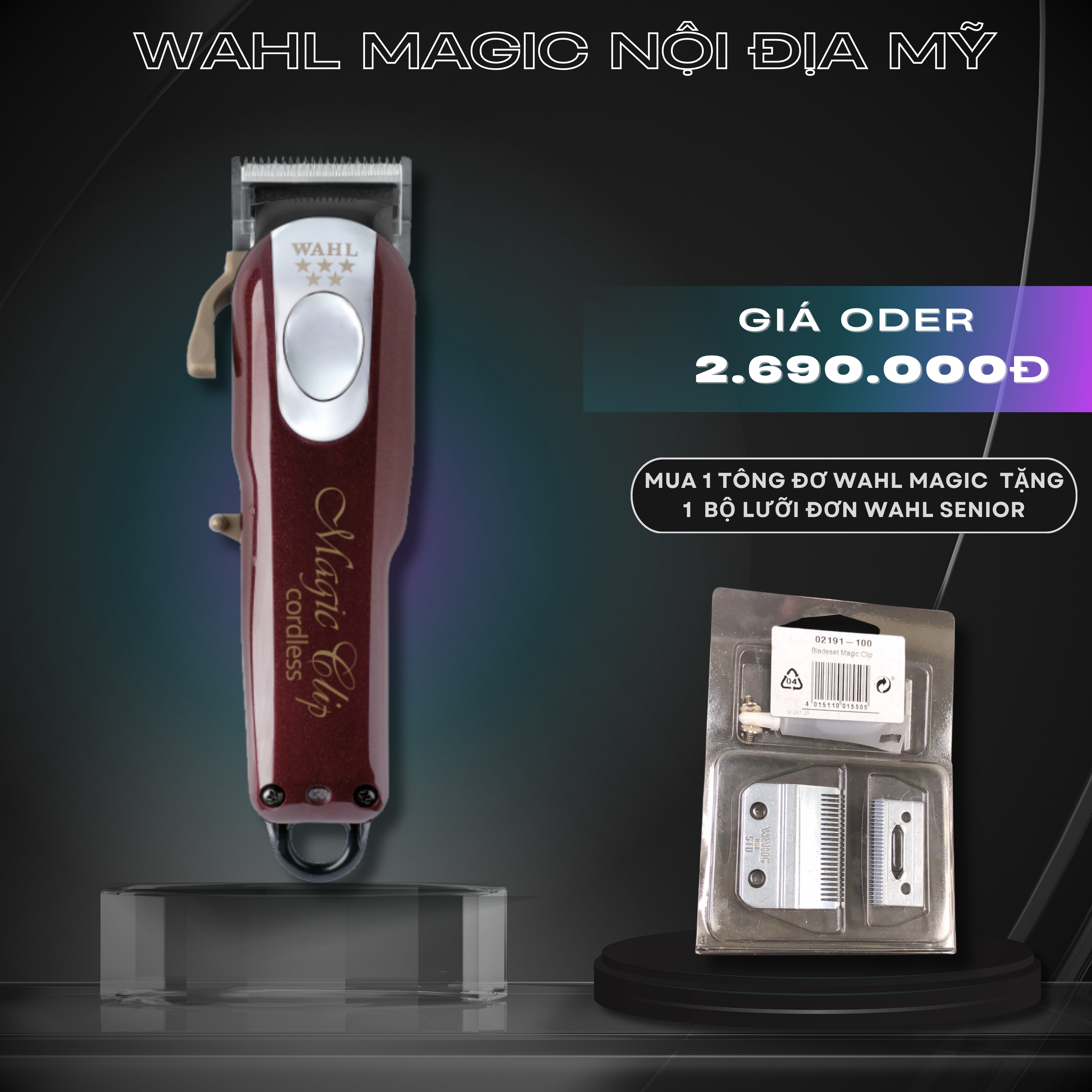 Tông Đơ  Wahl 5 Star Cordless Magic Clip - Nội Địa Mỹ