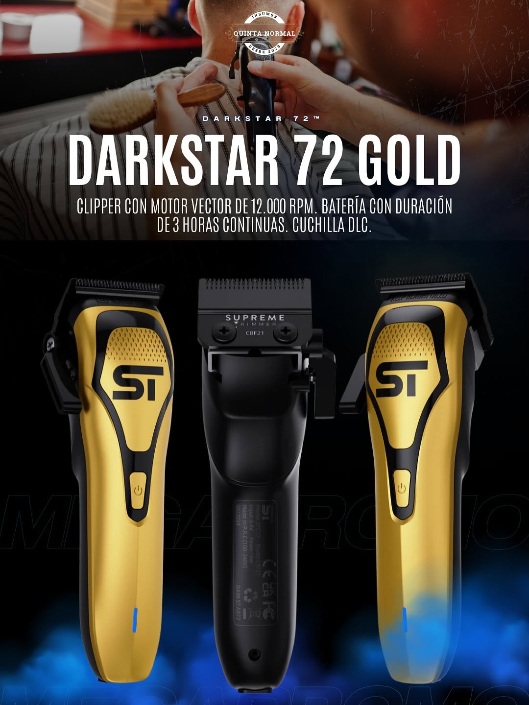 Tông Đơ Supreme Trimmer Darkstar 72 Gold USA