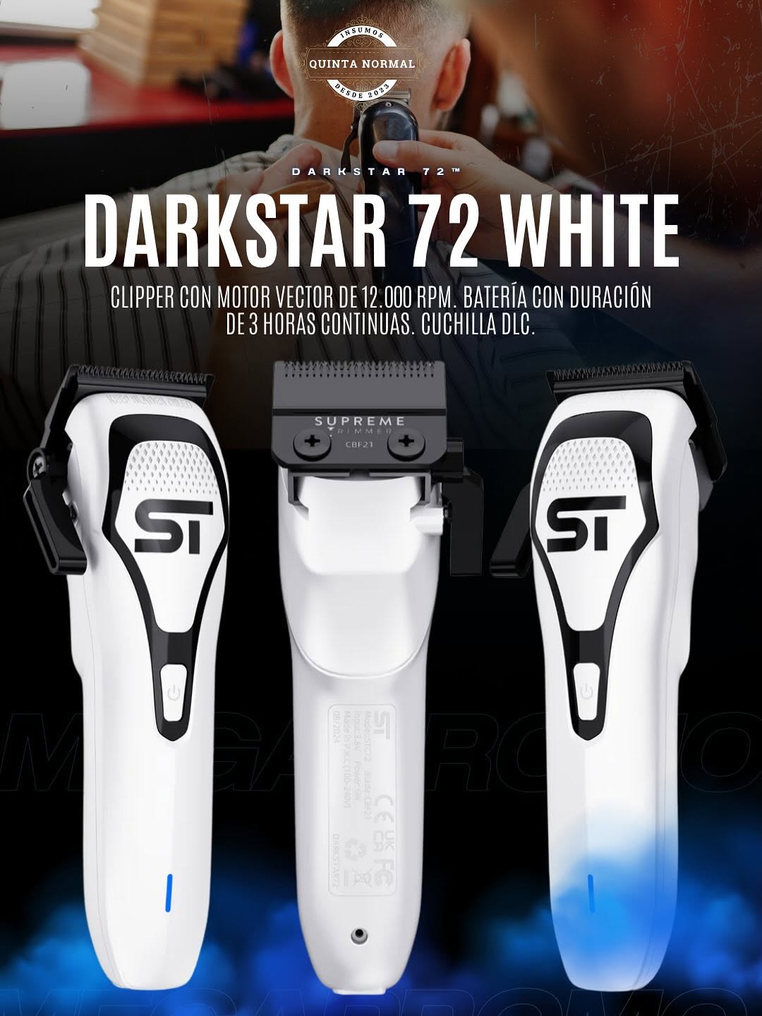 Tông Đơ Supreme Trimmer Darkstar 72 White USA