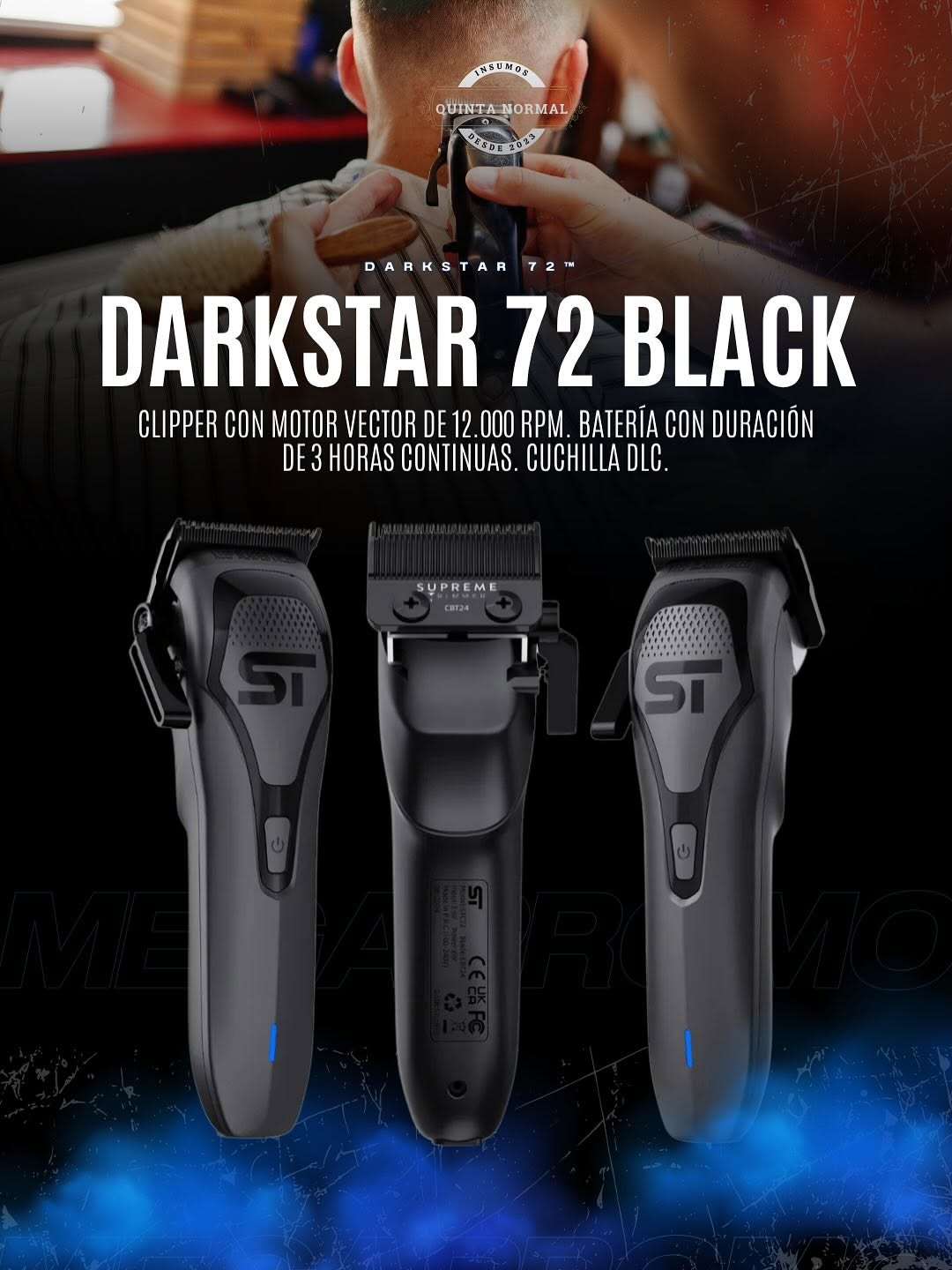 Tông Đơ Supreme Trimmer Darkstar 72 Black USA