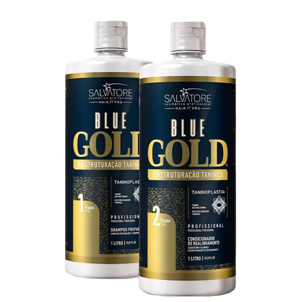 Bộ Duỗi Phục Hồi Keratin Salvatore Blue Gold  - No Formaldehyde - 1000 ml