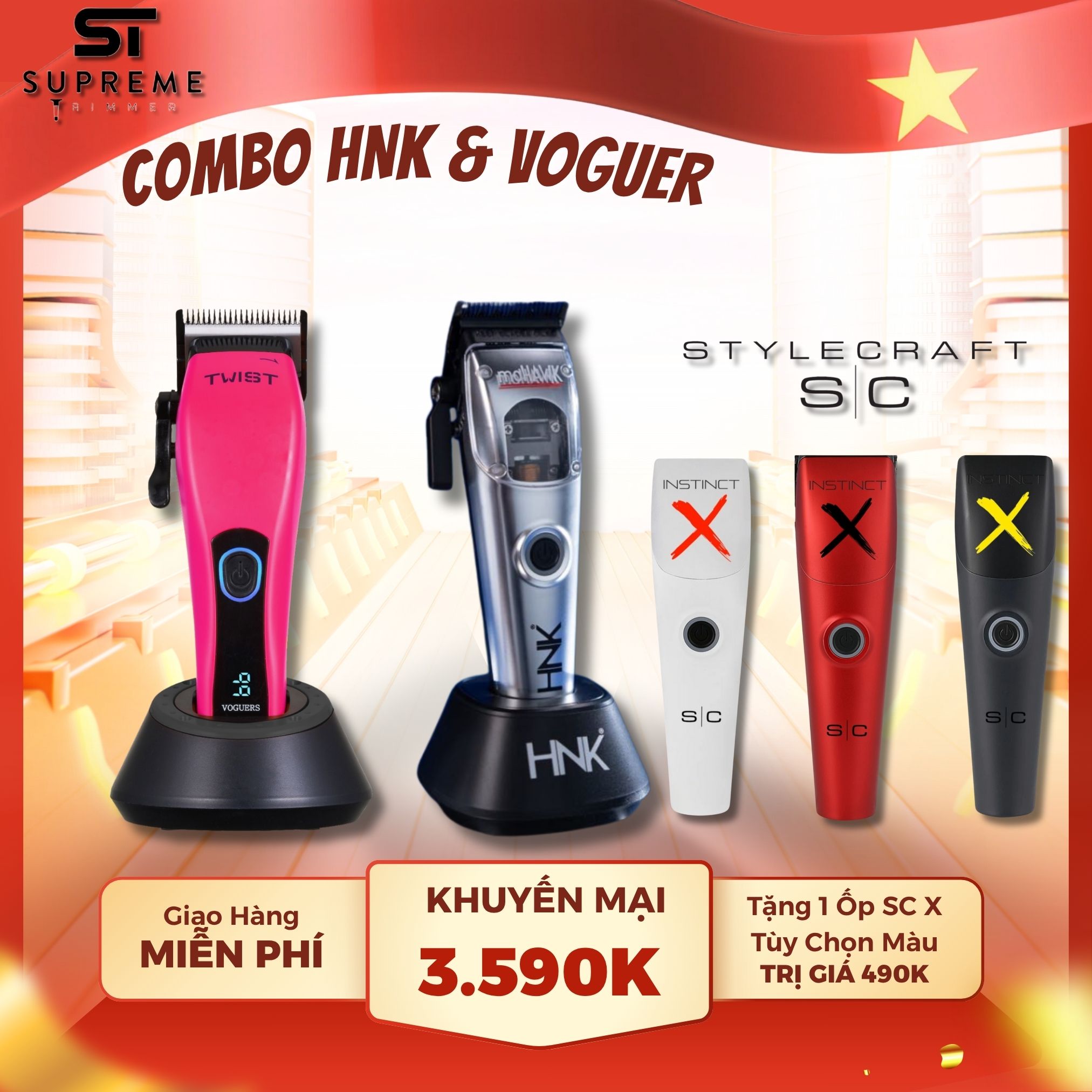Combo HNK Mohawk & Voguers Twist Tặng 1 Ốp StyleCraft X 