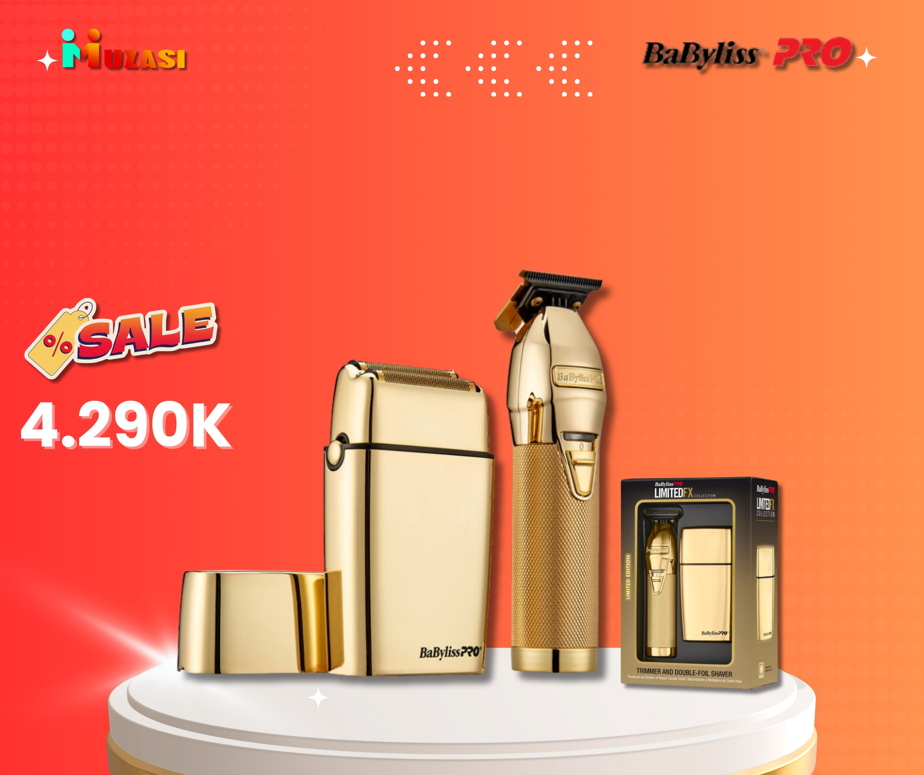 Combo BaByliss LimitedFX Gold - Nội Địa Mỹ